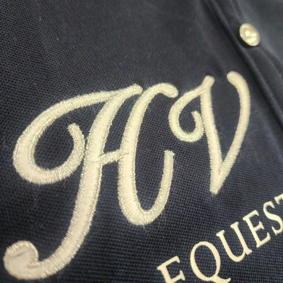 HV Society Womens XS Polo Shirt Blue Embroidered Equestrian Caylee Preppy Riding - Picture 3 of 11